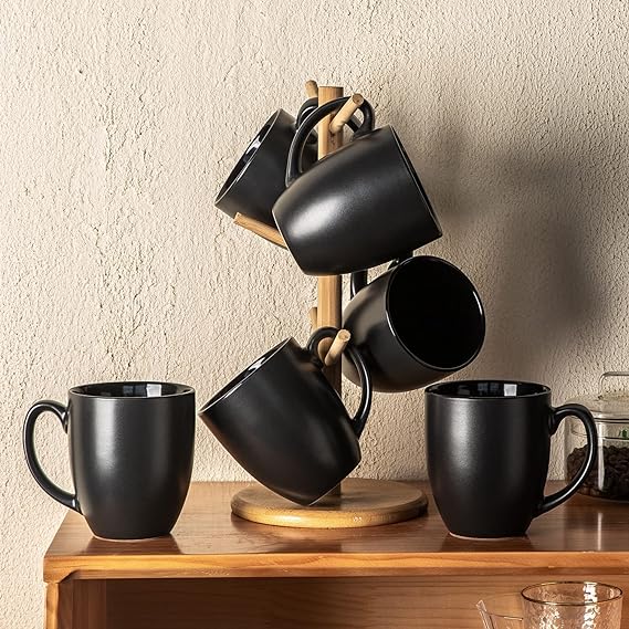 AmorArc Large Coffee Mugs Set of 6, 22oz Ceramic Tall Coffee Mugs Set with  Textured Geometric Patter…See more AmorArc Large Coffee Mugs Set of 6, 22oz