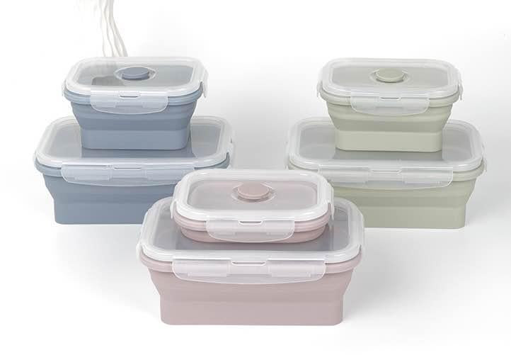 4 Sizes Collapsible Silicone Food Container Home Kitchen Outdoor Food  Storage
